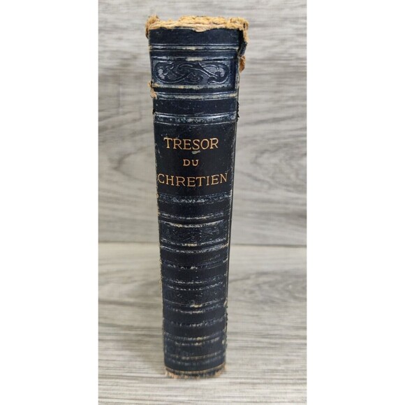 Antique Tresor Du Chretien By Rev. J R Magnan, Very Rare, 1885, Small Deluxe Ed - Picture 3 of 16